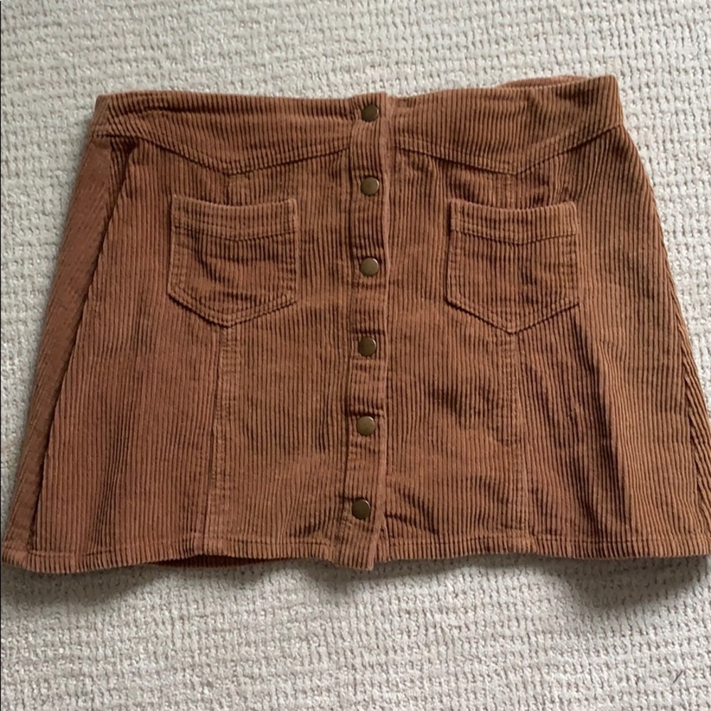 Corduroy button down skirt
